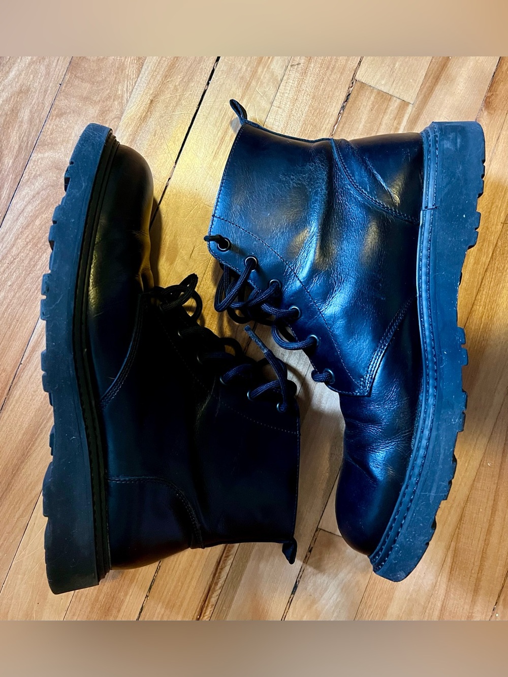 La CANADIENNE Men's Black Leather Albie Combat Boots